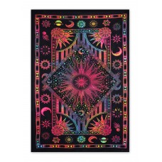 Twin Size Sun Moon Stars Tie Dye India Tapestry Wall Hanging Hippies Bedspread   253813997077